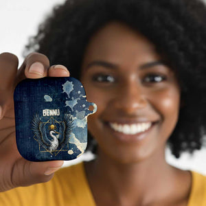 Bennu Ancient Egyptian AirPods Case with Deep Blue Ink Wash, Winged Bennu Bird and Soul of Ra - African Pride