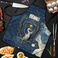 Bennu Ancient Egyptian Apron with Deep Blue Ink Wash, Winged Bennu Bird and Soul of Ra - African Pride