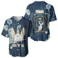 Bennu Ancient Egyptian Baseball Jersey with Deep Blue Ink Wash, Winged Bennu Bird and Soul of Ra - African Pride