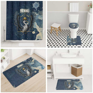 Bennu Ancient Egyptian Bathroom Set with Deep Blue Ink Wash, Winged Bennu Bird and Soul of Ra - African Pride