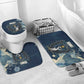 Bennu Ancient Egyptian Bathroom Set with Deep Blue Ink Wash, Winged Bennu Bird and Soul of Ra - African Pride