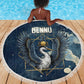 Bennu Ancient Egyptian Beach Blanket with Deep Blue Ink Wash, Winged Bennu Bird and Soul of Ra - African Pride