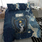 Bennu Ancient Egyptian Bedding Set with Deep Blue Ink Wash, Winged Bennu Bird and Soul of Ra - African Pride