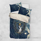 Bennu Ancient Egyptian Bedding Set with Deep Blue Ink Wash, Winged Bennu Bird and Soul of Ra - African Pride