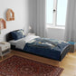 Bennu Ancient Egyptian Bedding Set with Deep Blue Ink Wash, Winged Bennu Bird and Soul of Ra - African Pride
