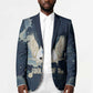 Bennu Ancient Egyptian Blazer with Deep Blue Ink Wash, Winged Bennu Bird and Soul of Ra - African Pride