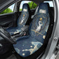 Bennu Ancient Egyptian Car Seat Cover with Deep Blue Ink Wash, Winged Bennu Bird and Soul of Ra - African Pride