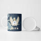 Bennu Ancient Egyptian Ceramic Mug with Deep Blue Ink Wash, Winged Bennu Bird and Soul of Ra - African Pride