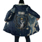 Bennu Ancient Egyptian Cloak with Deep Blue Ink Wash, Winged Bennu Bird and Soul of Ra - African Pride