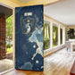 Bennu Ancient Egyptian Door Cover with Deep Blue Ink Wash, Winged Bennu Bird and Soul of Ra - African Pride