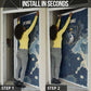 Bennu Ancient Egyptian Door Cover with Deep Blue Ink Wash, Winged Bennu Bird and Soul of Ra - African Pride
