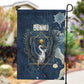 Bennu Ancient Egyptian Garden Flag with Deep Blue Ink Wash, Winged Bennu Bird and Soul of Ra - African Pride
