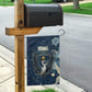 Bennu Ancient Egyptian Garden Flag with Deep Blue Ink Wash, Winged Bennu Bird and Soul of Ra - African Pride