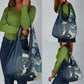 Bennu Ancient Egyptian Grocery Bag with Deep Blue Ink Wash, Winged Bennu Bird and Soul of Ra - African Pride