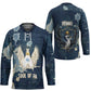 Bennu Ancient Egyptian Hockey Jersey with Deep Blue Ink Wash, Winged Bennu Bird and Soul of Ra - African Pride