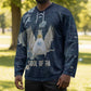 Bennu Ancient Egyptian Hockey Jersey with Deep Blue Ink Wash, Winged Bennu Bird and Soul of Ra - African Pride