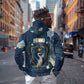 Bennu Ancient Egyptian Hoodie with Deep Blue Ink Wash, Winged Bennu Bird and Soul of Ra - African Pride