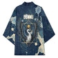Bennu Ancient Egyptian Kimono with Deep Blue Ink Wash, Winged Bennu Bird and Soul of Ra - African Pride