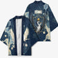 Bennu Ancient Egyptian Kimono with Deep Blue Ink Wash, Winged Bennu Bird and Soul of Ra - African Pride