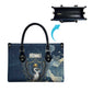Bennu Ancient Egyptian Leather Bag with Deep Blue Ink Wash, Winged Bennu Bird and Soul of Ra - African Pride