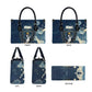 Bennu Ancient Egyptian Leather Bag with Deep Blue Ink Wash, Winged Bennu Bird and Soul of Ra - African Pride