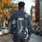 Bennu Ancient Egyptian Long Sleeve Shirt with Deep Blue Ink Wash, Winged Bennu Bird and Soul of Ra - African Pride