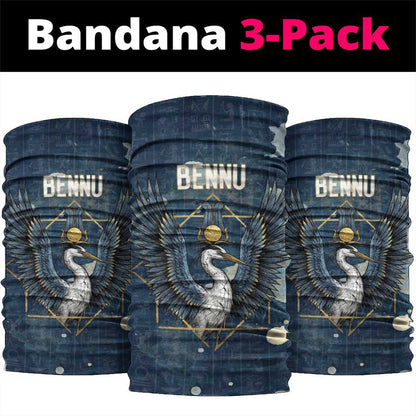 Bennu Ancient Egyptian Neck Gaiter with Deep Blue Ink Wash, Winged Bennu Bird and Soul of Ra - African Pride
