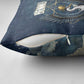 Bennu Ancient Egyptian Pillow Cover with Deep Blue Ink Wash, Winged Bennu Bird and Soul of Ra - African Pride