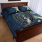 Bennu Ancient Egyptian Quilt Bed Set with Deep Blue Ink Wash, Winged Bennu Bird and Soul of Ra - African Pride