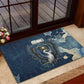 Bennu Ancient Egyptian Rubber Doormat with Deep Blue Ink Wash, Winged Bennu Bird and Soul of Ra - African Pride