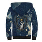 Bennu Ancient Egyptian Sherpa Hoodie with Deep Blue Ink Wash, Winged Bennu Bird and Soul of Ra - African Pride