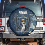 Bennu Ancient Egyptian Spare Tire Cover with Deep Blue Ink Wash, Winged Bennu Bird and Soul of Ra - African Pride
