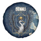 Bennu Ancient Egyptian Spare Tire Cover with Deep Blue Ink Wash, Winged Bennu Bird and Soul of Ra - African Pride