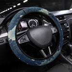 Bennu Ancient Egyptian Steering Wheel Cover with Deep Blue Ink Wash, Winged Bennu Bird and Soul of Ra - African Pride
