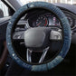 Bennu Ancient Egyptian Steering Wheel Cover with Deep Blue Ink Wash, Winged Bennu Bird and Soul of Ra - African Pride
