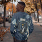 Bennu Ancient Egyptian Sweatshirt with Deep Blue Ink Wash, Winged Bennu Bird and Soul of Ra - African Pride