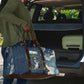 Bennu Ancient Egyptian Travel Bag with Deep Blue Ink Wash, Winged Bennu Bird and Soul of Ra - African Pride