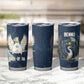 Bennu Ancient Egyptian Tumbler Cup with Deep Blue Ink Wash, Winged Bennu Bird and Soul of Ra - African Pride