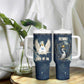 Bennu Ancient Egyptian Tumbler With Handle with Deep Blue Ink Wash, Winged Bennu Bird and Soul of Ra - African Pride