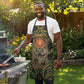 Khepri Apron Ancient Egyptian Chevron, Scarab Ankh and Winged Khepri Guardian Motif - African Pride