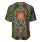 Khepri Baseball Jersey Ancient Egyptian Chevron, Scarab Ankh and Winged Khepri Guardian Motif - African Pride