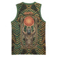 Khepri Basketball Jersey Ancient Egyptian Chevron, Scarab Ankh and Winged Khepri Guardian Motif - African Pride