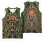 Khepri Basketball Jersey Ancient Egyptian Chevron, Scarab Ankh and Winged Khepri Guardian Motif - African Pride