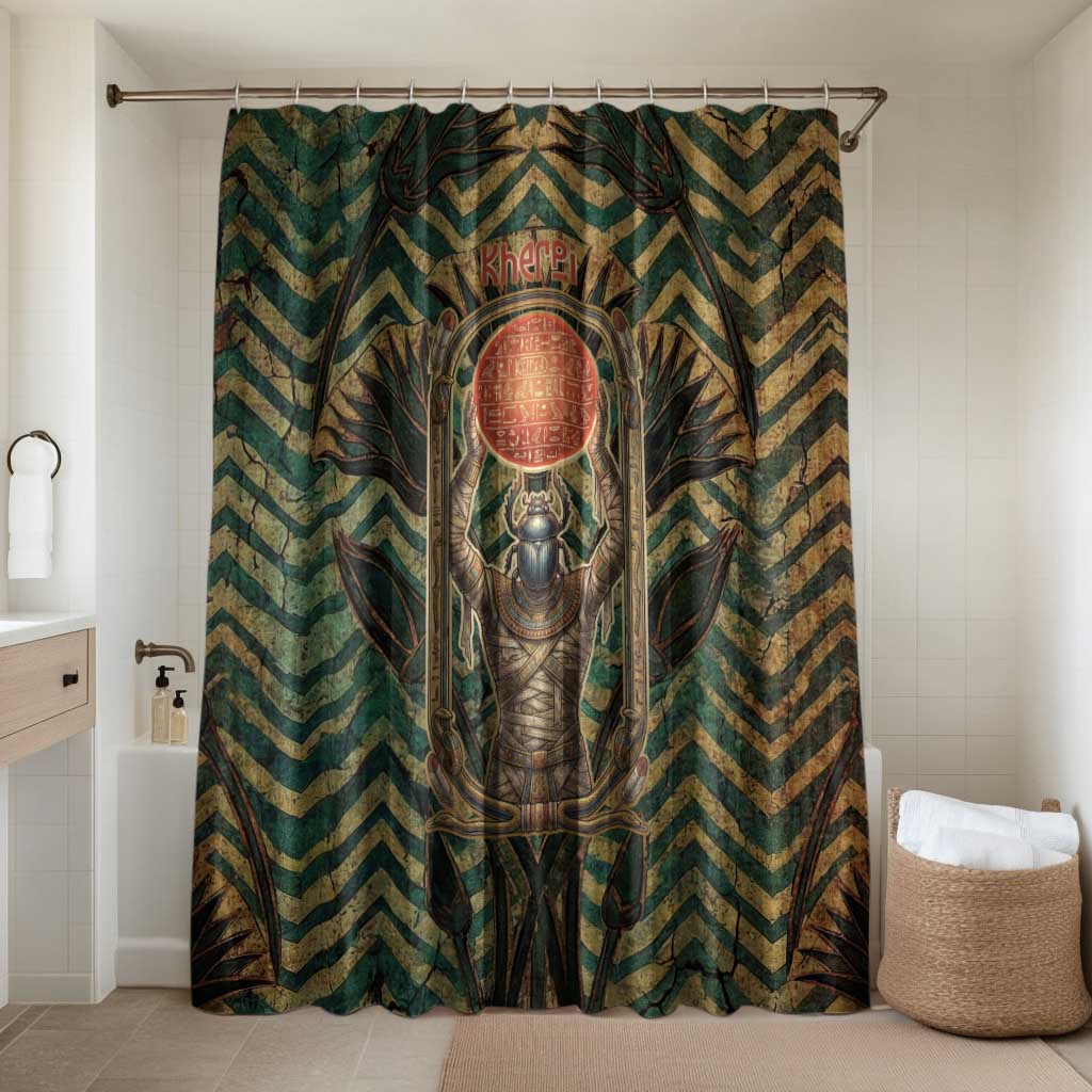 Khepri Bathroom Set Ancient Egyptian Chevron, Scarab Ankh and Winged Khepri Guardian Motif - African Pride