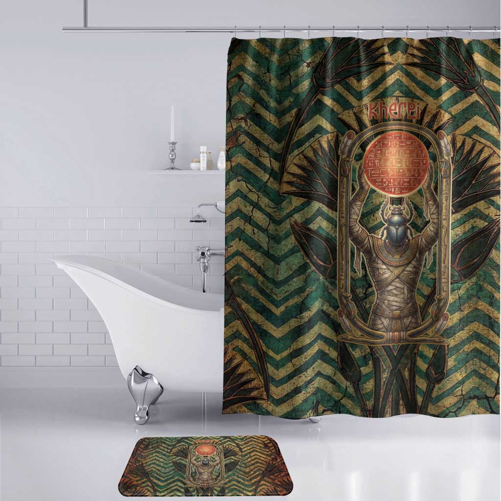 Khepri Bathroom Set Ancient Egyptian Chevron, Scarab Ankh and Winged Khepri Guardian Motif - African Pride