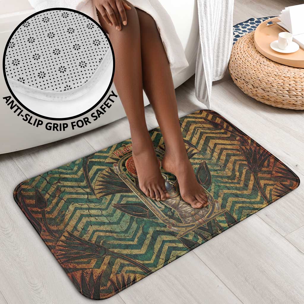Khepri Bathroom Set Ancient Egyptian Chevron, Scarab Ankh and Winged Khepri Guardian Motif - African Pride