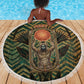Khepri Beach Blanket Ancient Egyptian Chevron, Scarab Ankh and Winged Khepri Guardian Motif - African Pride
