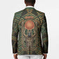 Khepri Blazer Ancient Egyptian Chevron, Scarab Ankh and Winged Khepri Guardian Motif - African Pride