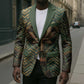 Khepri Blazer Ancient Egyptian Chevron, Scarab Ankh and Winged Khepri Guardian Motif - African Pride