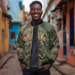 Khepri Bomber Jacket Ancient Egyptian Chevron, Scarab Ankh and Winged Khepri Guardian Motif - African Pride